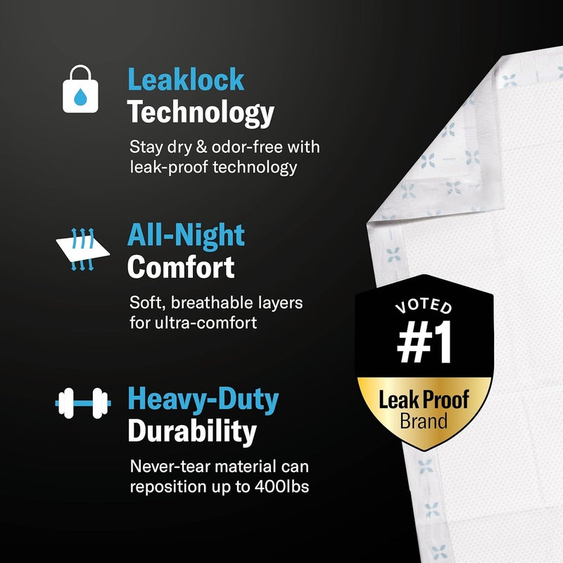 Stack Man Chucks® MAX Hospital Bed Pads Disposable Adult 30 x 36 Breathable Incontinence Pads - XX-Large Pee Pads for Adults - Heavy Duty 10X Absorbency Underpads - 400 Lbs. Patient Repositioning [26 Count] - Image 3